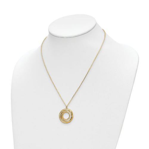 14k Polished and Brushed Necklace - Image 2