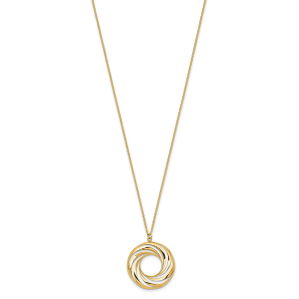 14k Polished and Brushed Necklace - Image 3