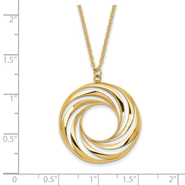 14k Polished and Brushed Necklace - Image 4