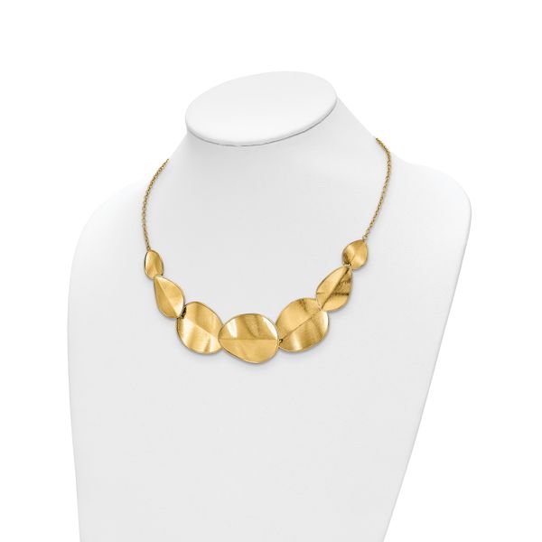 Leslie's 14k Polished Textured w/ 2in ext Necklace - Image 2