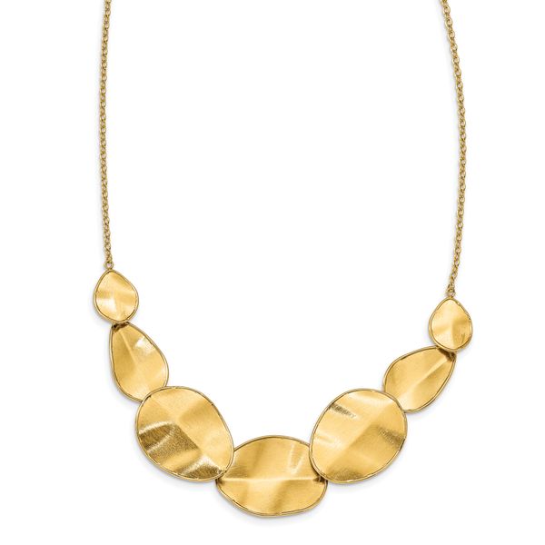 Leslie's 14k Polished Textured w/ 2in ext Necklace - Image 3
