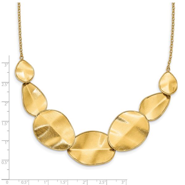 Leslie's 14k Polished Textured w/ 2in ext Necklace - Image 4