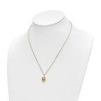 14k Polished D/C Green Enamel Tiger Necklace - Image 2