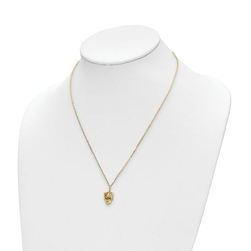 14k Polished D/C Green Enamel Tiger Necklace - Image 2