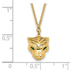 14k Polished D/C Green Enamel Tiger Necklace - Image 4