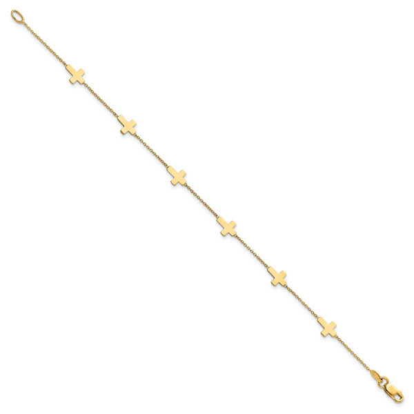 Leslie's 14k Polished Cross Bracelet - Image 2