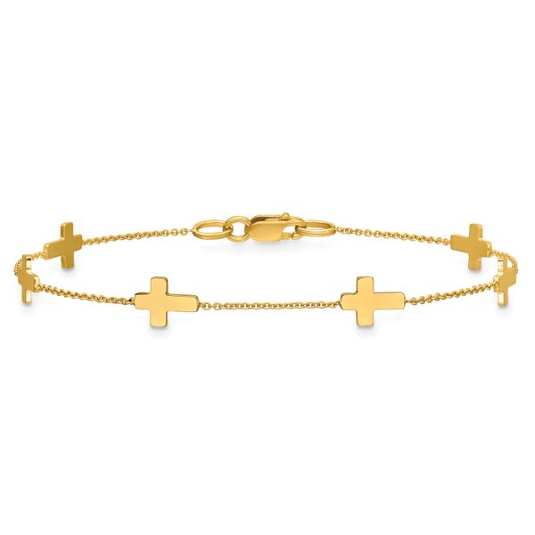 Leslie's 14k Polished Cross Bracelet - Image 3