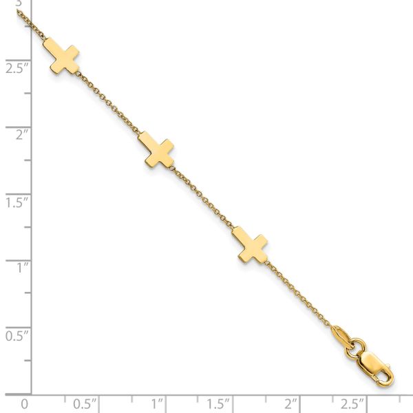 Leslie's 14k Polished Cross Bracelet - Image 4