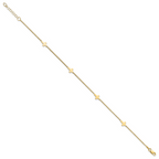 14k Polished Cross 9in w/ 1in ext. Anklet - Image 2