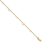Leslie's 14k Polished Disc w/ 1in ext. Anklet