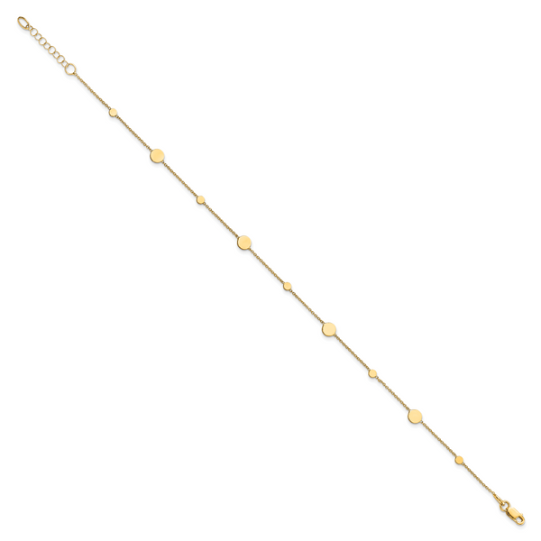 Leslie's 14k Polished Disc w/ 1in ext. Anklet - Image 2