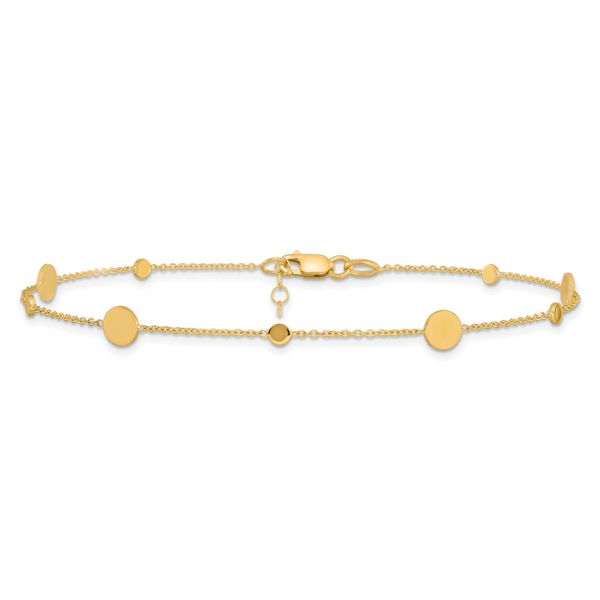 Leslie's 14k Polished Disc w/ 1in ext. Anklet - Image 3