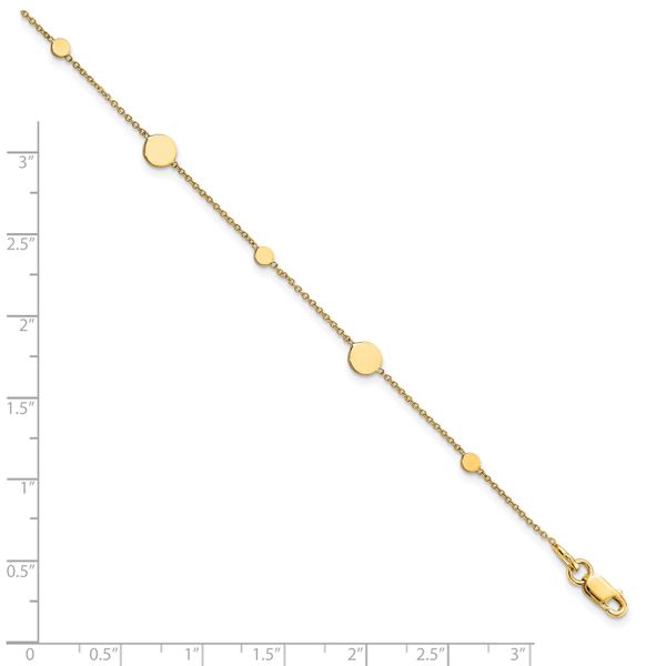 Leslie's 14k Polished Disc w/ 1in ext. Anklet - Image 4