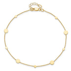 Leslie's 14k Polished Disc w/ 1in ext. Anklet - Image 5