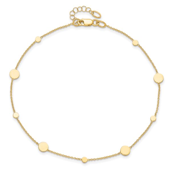 Leslie's 14k Polished Disc w/ 1in ext. Anklet - Image 5