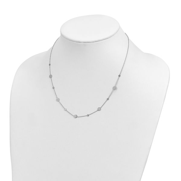 Leslie's 14k White Gold Polished Disc Necklace - Image 2