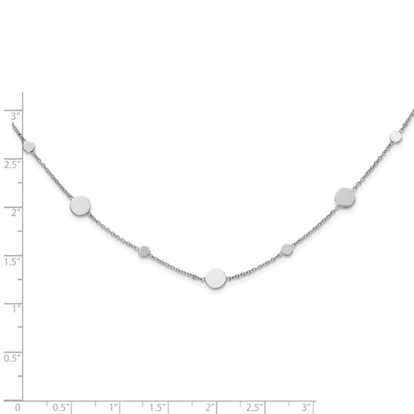 Leslie's 14k White Gold Polished Disc Necklace - Image 3