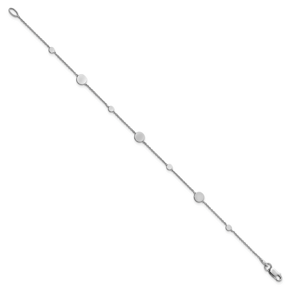 Leslie's 14k White Gold Polished Disc Bracelet - Image 2