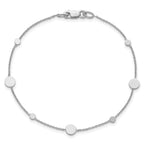 Leslie's 14k White Gold Polished Disc Bracelet - Image 3