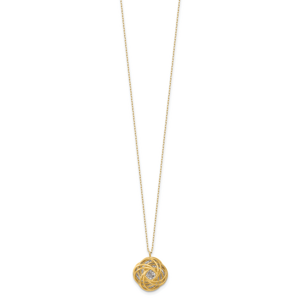 Leslie's 14K Two-tone Polished D/C Love Knot Necklace - Image 2