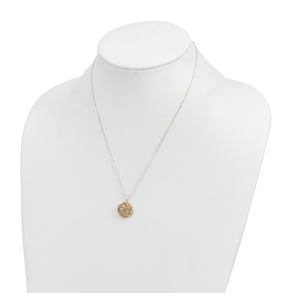 Leslie's 14K Two-tone Polished D/C Love Knot Necklace - Image 4
