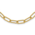 Leslie's 14k Polished Textured Oval Link Necklace