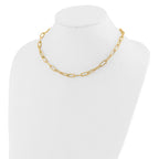 Leslie's 14k Polished Textured Oval Link Necklace - Image 2