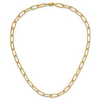 Leslie's 14k Polished Textured Oval Link Necklace - Image 3