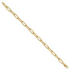 Leslie's 14k Polished Textured Oval Link Bracelet - Image 2