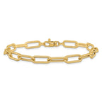 Leslie's 14k Polished Textured Oval Link Bracelet - Image 3