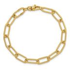 Leslie's 14k Polished Textured Oval Link Bracelet - Image 4