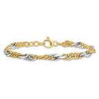 Leslie's 14k Two-tone Polished D/C Link w/ .5in ext. Bracelet - Image 3