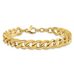 14k Polished Scratch-finish Link w/ .75in ext. Bracelet - Image 3