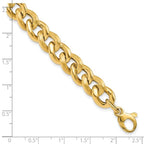 14k Polished Scratch-finish Link w/ .75in ext. Bracelet - Image 4