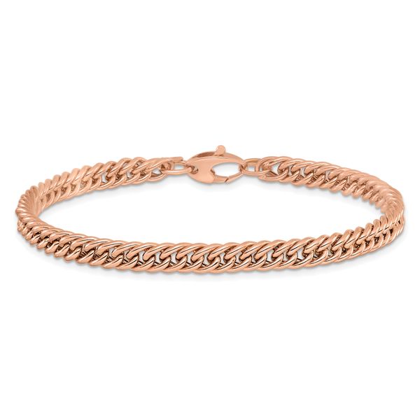 Leslie's 14K Rose Gold Polished Curb Link Bracelet - Image 3