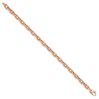 Leslie's 14K Rose Gold Polished and Textured Fancy Link Bracelet - Image 2