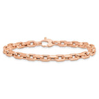 Leslie's 14K Rose Gold Polished and Textured Fancy Link Bracelet - Image 3