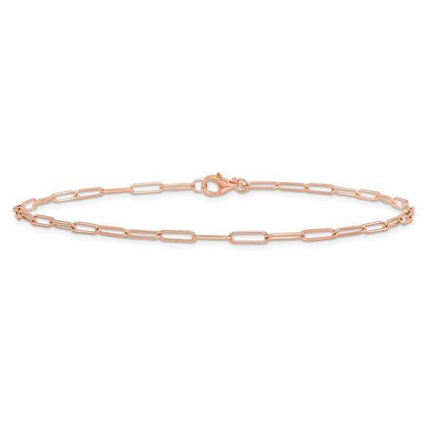 Leslie's 14K Rose Gold Polished Fancy Link Anklet - Image 3
