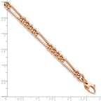 Leslie's 14K Rose Gold Polished Figaro Link Bracelet - Image 4