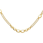 14K Polished Fancy Double-stranded Link Necklace