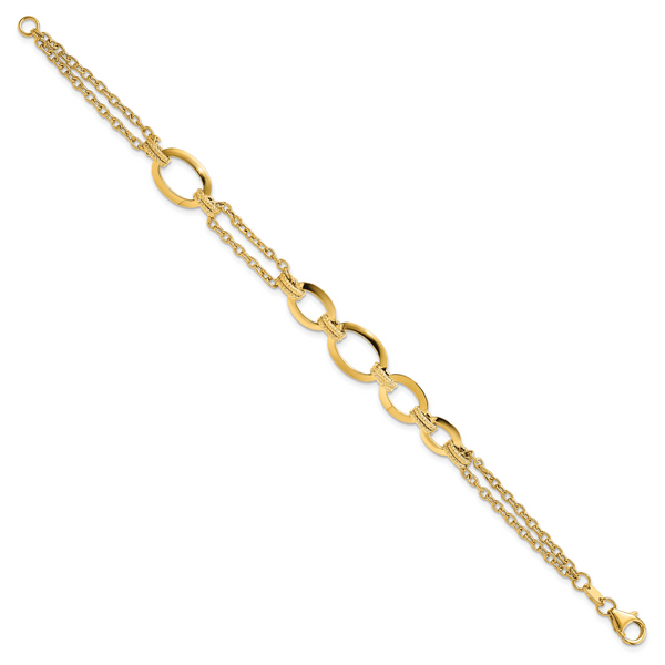 Leslie's 14K Polished Fancy Double-stranded Link Bracelet - Image 2