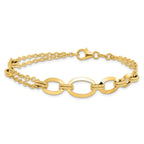 Leslie's 14K Polished Fancy Double-stranded Link Bracelet - Image 3