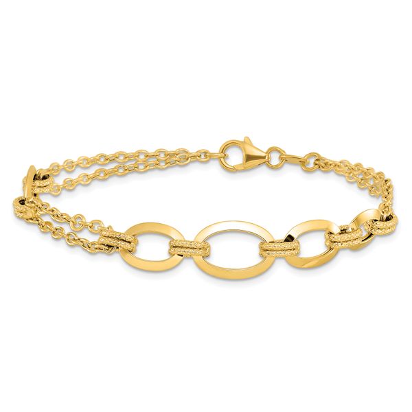 Leslie's 14K Polished Fancy Double-stranded Link Bracelet - Image 3