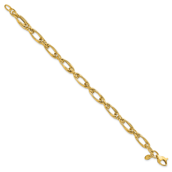 Leslie's 14K Polished Diamond-cut Fancy Link Bracelet - Image 2