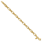 Leslie's 14K Polished Diamond-cut Fancy Link Bracelet - Image 2