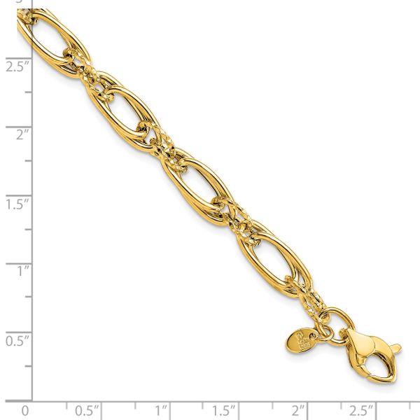 Leslie's 14K Polished Diamond-cut Fancy Link Bracelet - Image 4