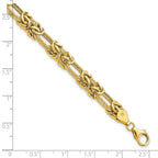 14k Polished Textured Fancy Link Bracelet - Image 4