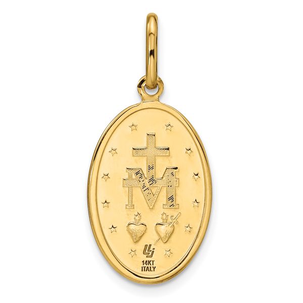 Leslie's 14k Polished and Matte Oval Miraculous Medal - Image 3