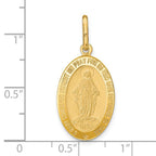 Leslie's 14k Polished and Matte Oval Miraculous Medal - Image 4