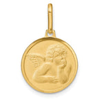 Leslie's 14k Polished and Matte Angel Pendant